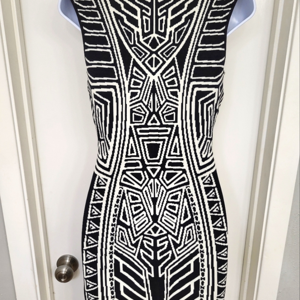Black and white bodycon dress